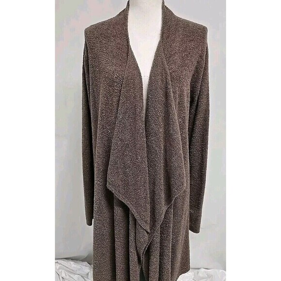 Barefoot Dreams Bamboo Chic Lite Calypso Wrap Cardigan Sweater Cocoa Brown L/XL - Picture 3 of 11